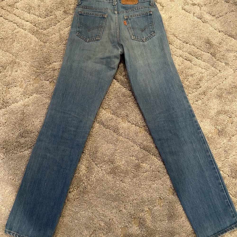 Vintage Levi’s 705 Orange Tab Jeans – Made in USA, High-Waisted Student Fit